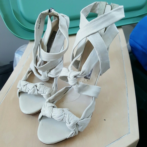 BCBG High Heel Leather Sandals, Prom - Picture 3 of 8